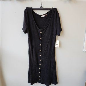 So Black Button Dress | Size L